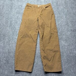 Levis Premium Corduroy Pants Womens 31 Brown Baggy Dad Wide Leg High Rise